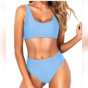 Tempt Me Bikini Pool Beach Swimwear Spring Baby Blue 2 Pc Swimsuit Woman Med New